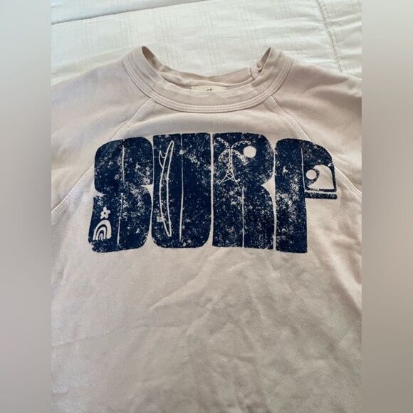 We The Free | Free People | Off White Surf Raglan Sweatshirt Tee - Picture 4 of 6